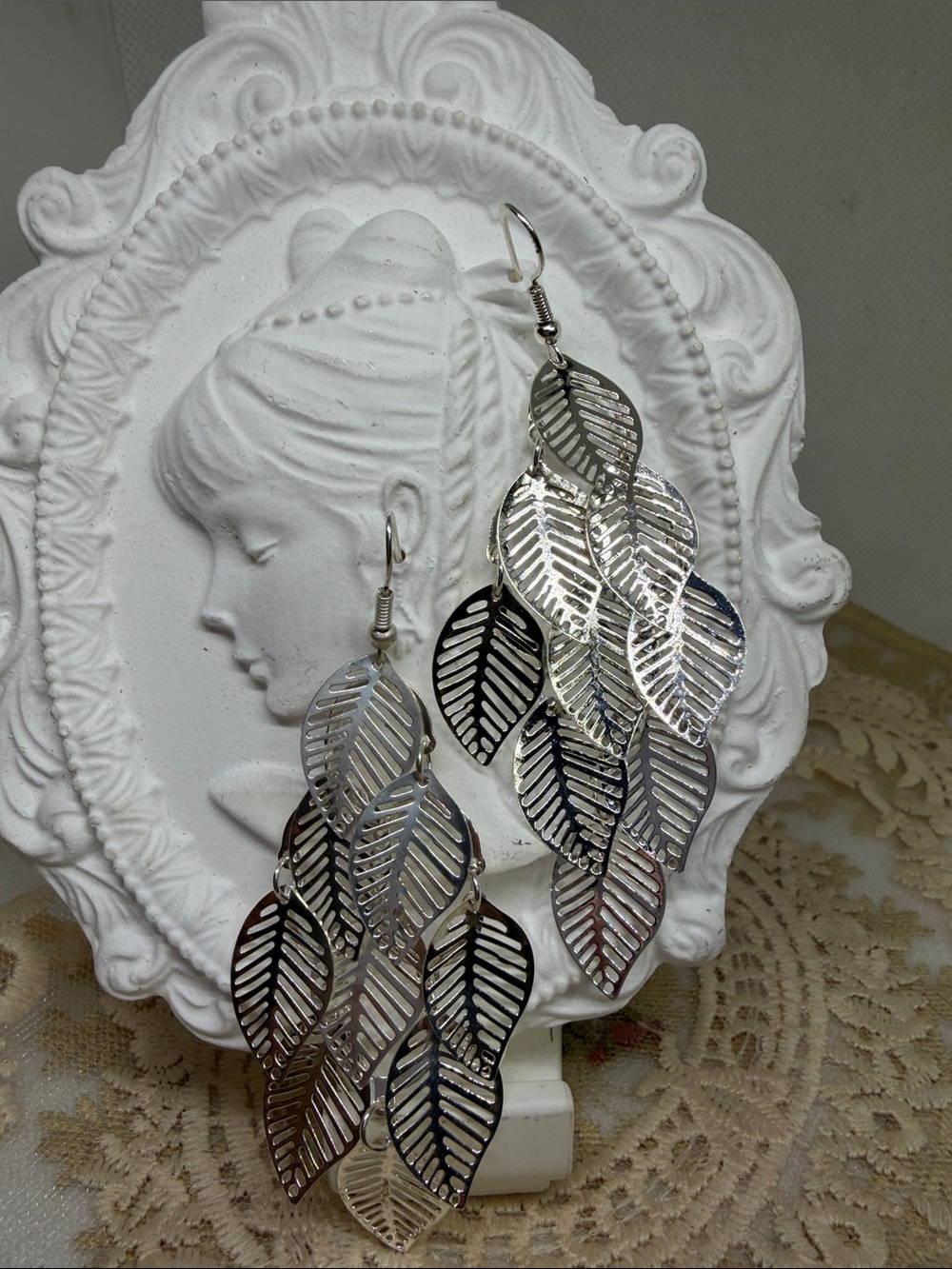 925 Sterling Silver Cascading Leaf Statement Earrings – Curated Maximalist Fall